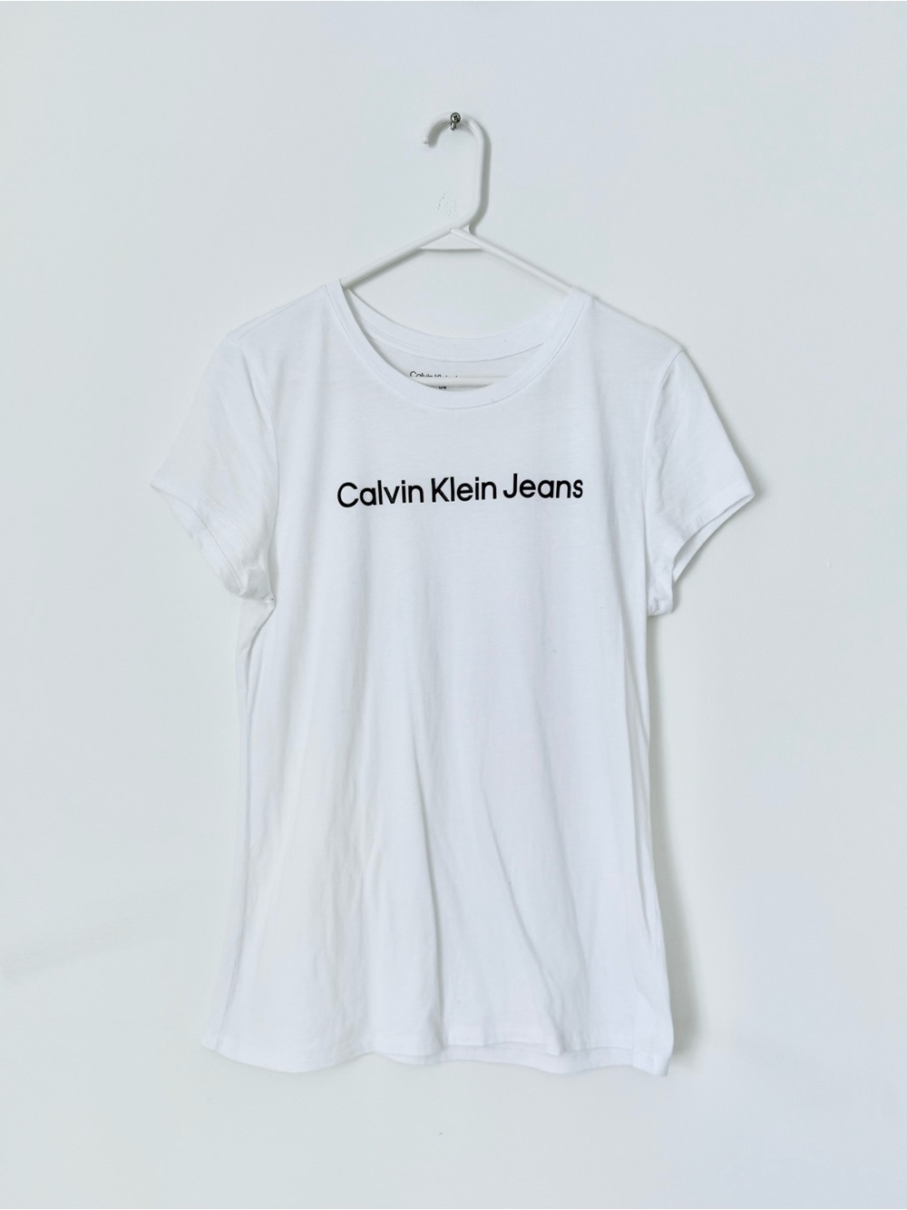 Calvin Klein Jeans White Crewneck Logo Tee SZ.L/G